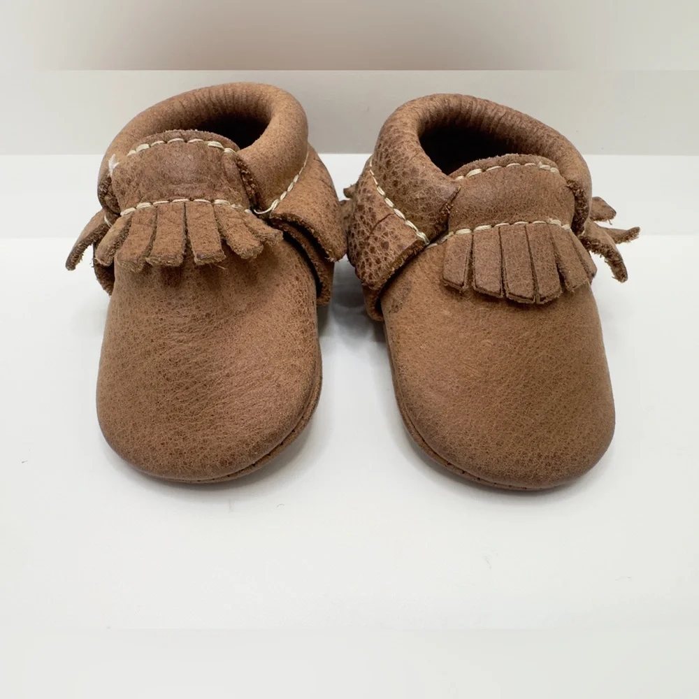 Freshly Picked Brown Moccasins Baby Fringed Soft Soles Unisex
